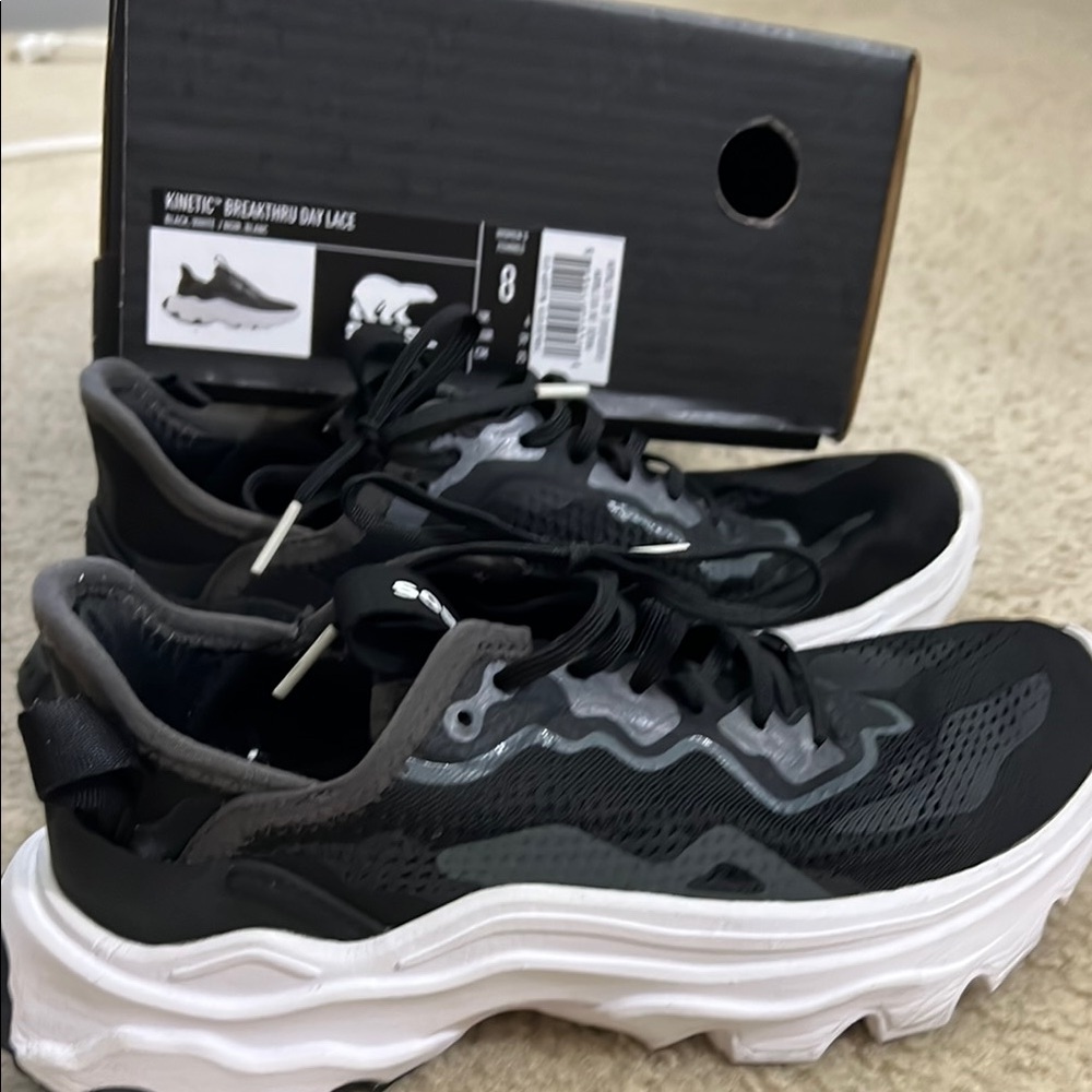 Sorel Black Kinetic Breakthru Day Lace Shoes